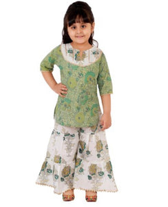 Minty green - sharara set