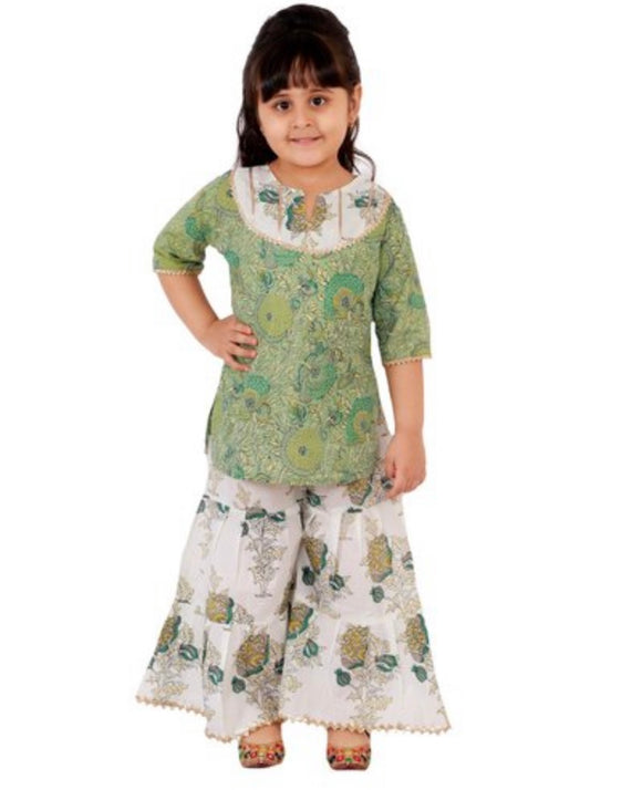 Minty green - sharara set
