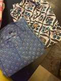 Tatva blue and white jacket set