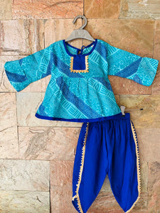 Peacock peplum - kurti dhoti set