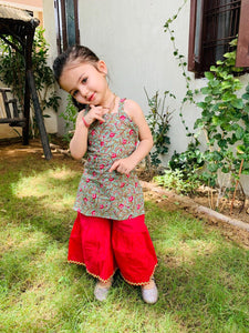 Kapasii- festive fusion deep pink Ruby set
