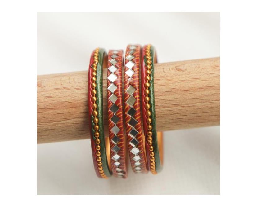 Multicolour- Jaipuri handmade brass bangles