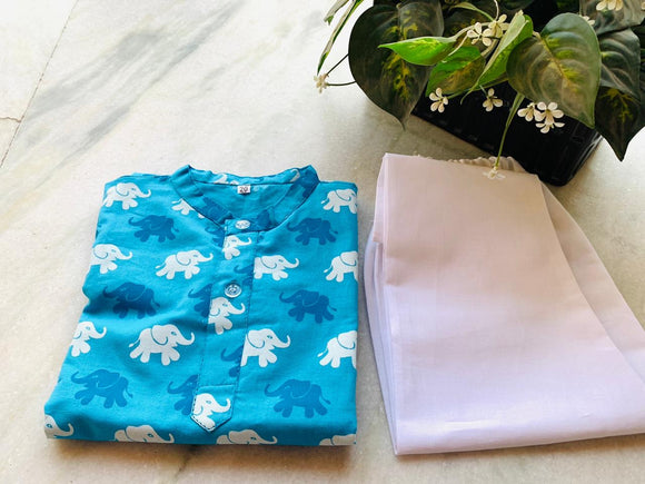 Indie fashion Indigo kurta pajama Set for boys and girls  (6mo-7years)