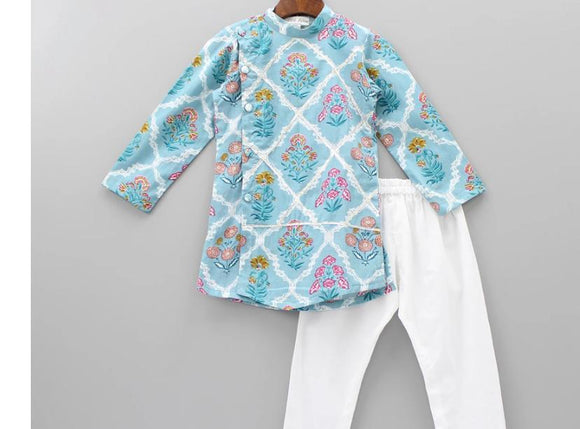 Band Gala Kurta Pajama Set - Blue (6months-14years)