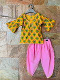 Lemon yellow - kurti dhoti set