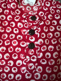 Red bubble printed kurta set