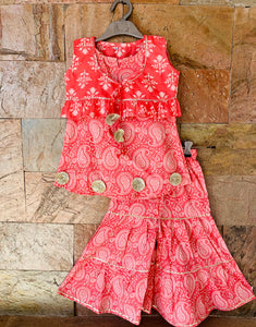 Kapasii Seerat 3 pc jacket kurti and sharara set  (6months-7years)