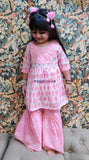 Designer Baby pink Sharara Set