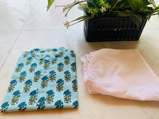 Dahlia blue - kurta pajama Set