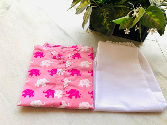 Indie fashion Cherry Blossom kurta pajama Set for boys and  girls (6months-7years)